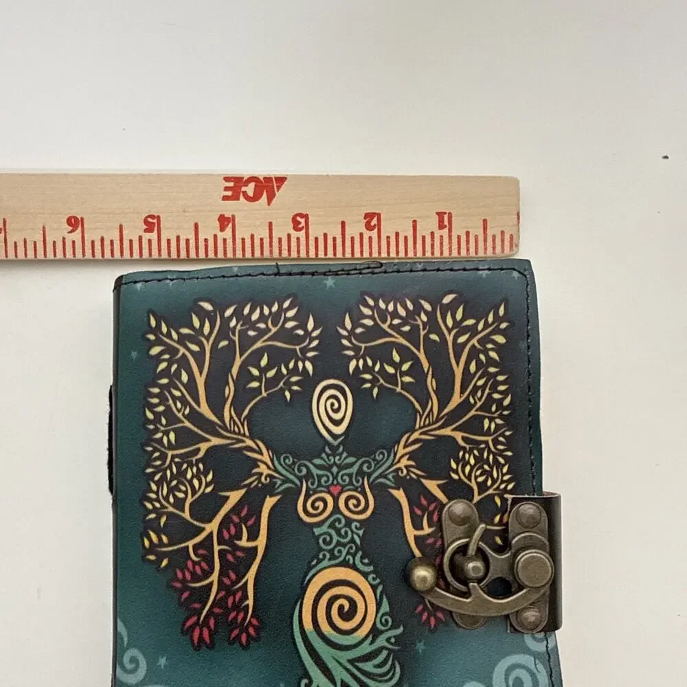 TUZECH Book of Spells Leather Bound Journal Deckle Edge Paper Grimoire
